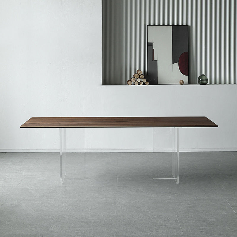 Modern Rectangle Dining Table Wooden Table with Plastic Legs for Home