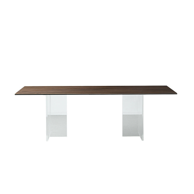 Modern Rectangle Dining Table Wooden Table with Plastic Legs for Home