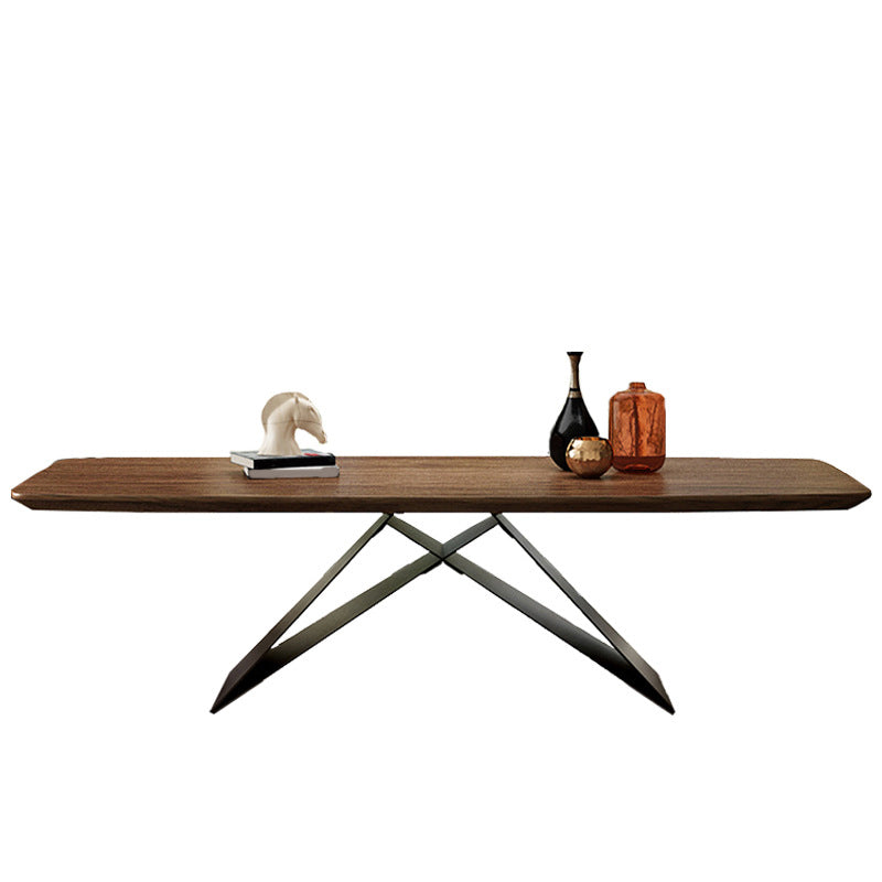 Industrial Rectangle Dining Table Wood Table with Metal Legs for Home