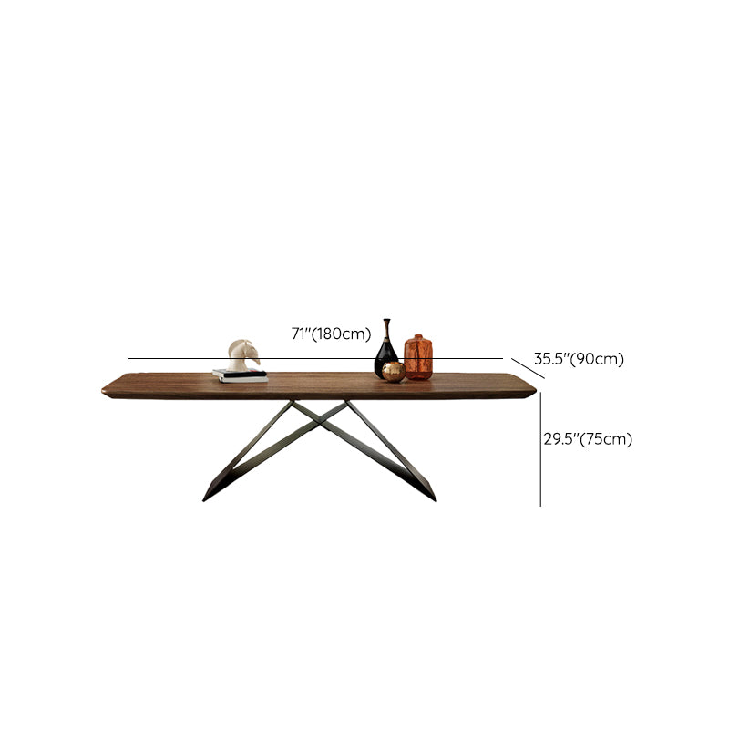 Industrial Rectangle Dining Table Wood Table with Metal Legs for Home
