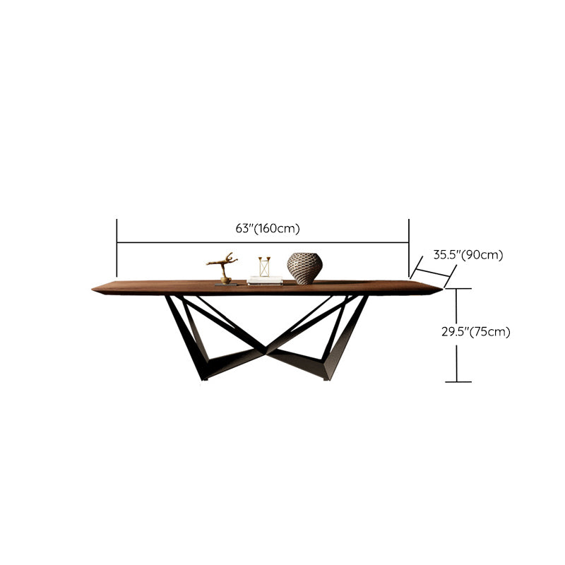 Industrial Style Rectangle Dining Table Wood Table with Metal Legs for Home