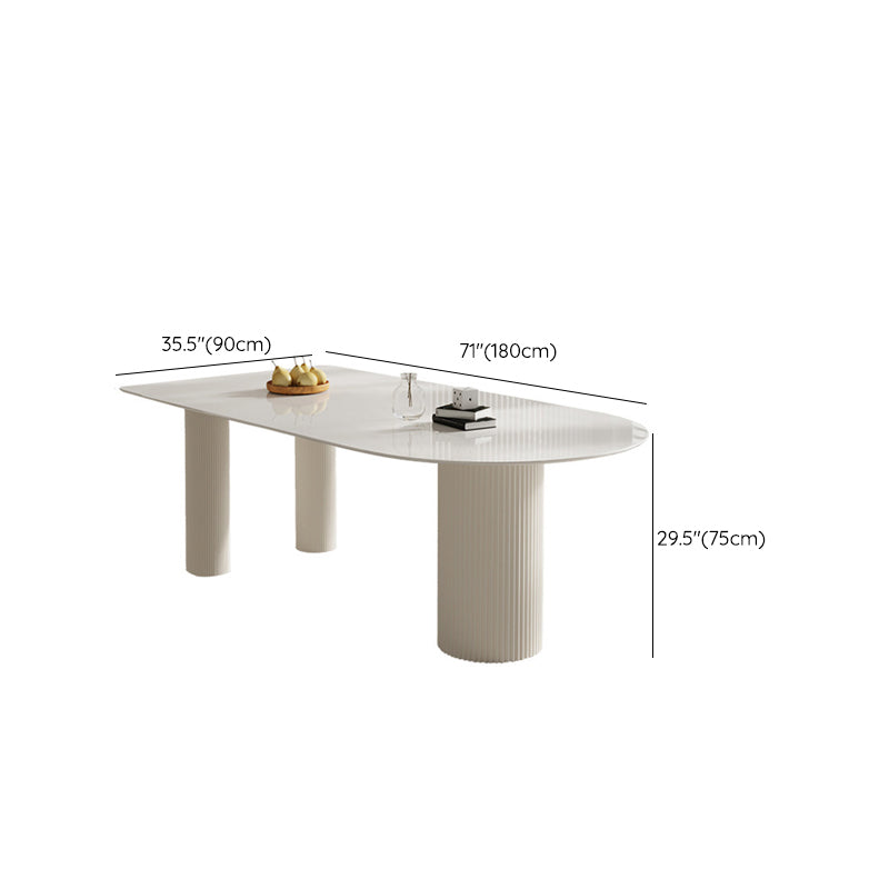 Contemporary Dining Sintered Stone Table Wood Base for Home Use