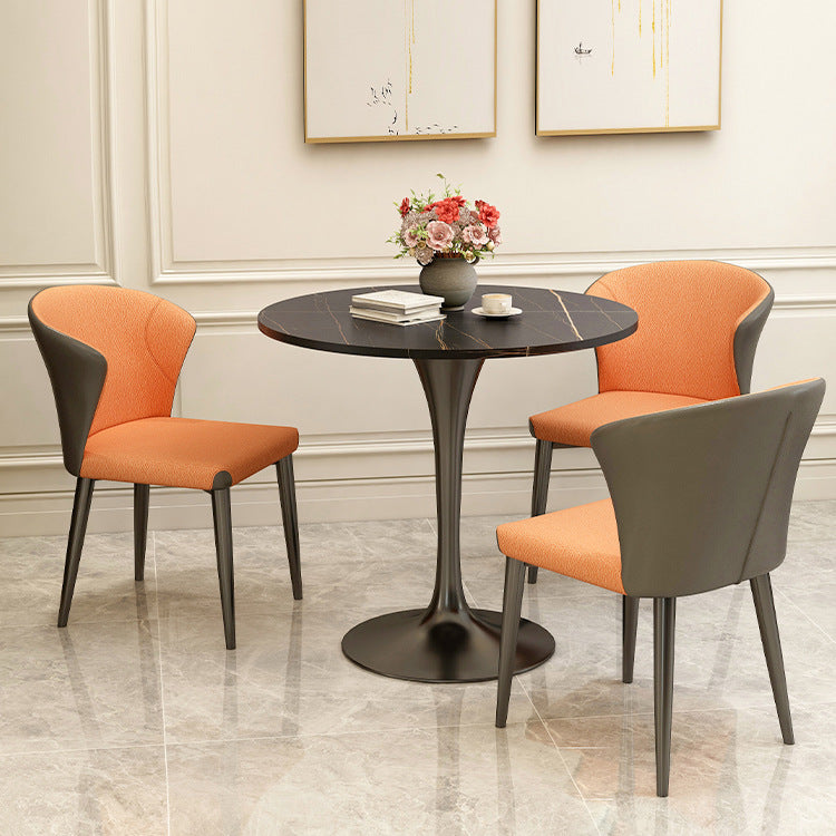 Modern Round Dining Table for Kitchen Dinette Table with Metal Tulip