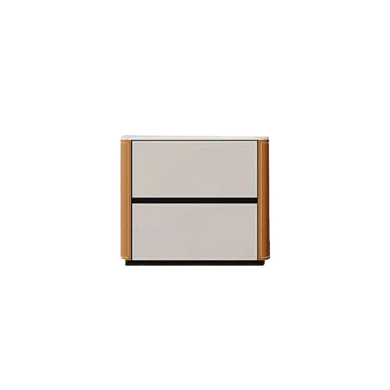 Contemporary Stone Storage Chest Bedroom Chest in White with Drawers