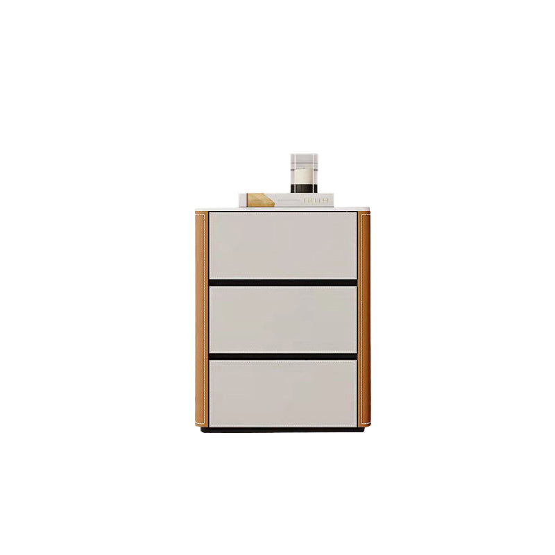 Contemporary Stone Storage Chest Bedroom Chest in White with Drawers