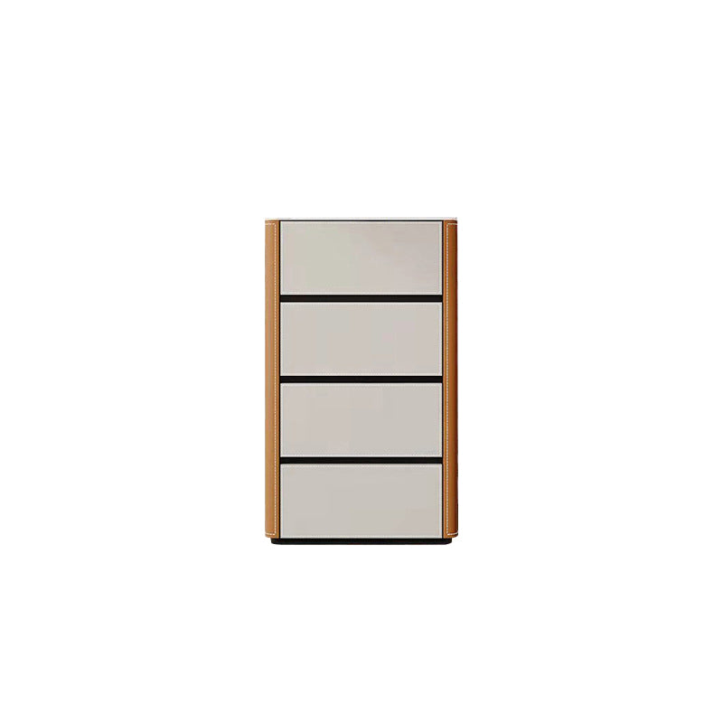 Contemporary Stone Storage Chest Bedroom Chest in White with Drawers