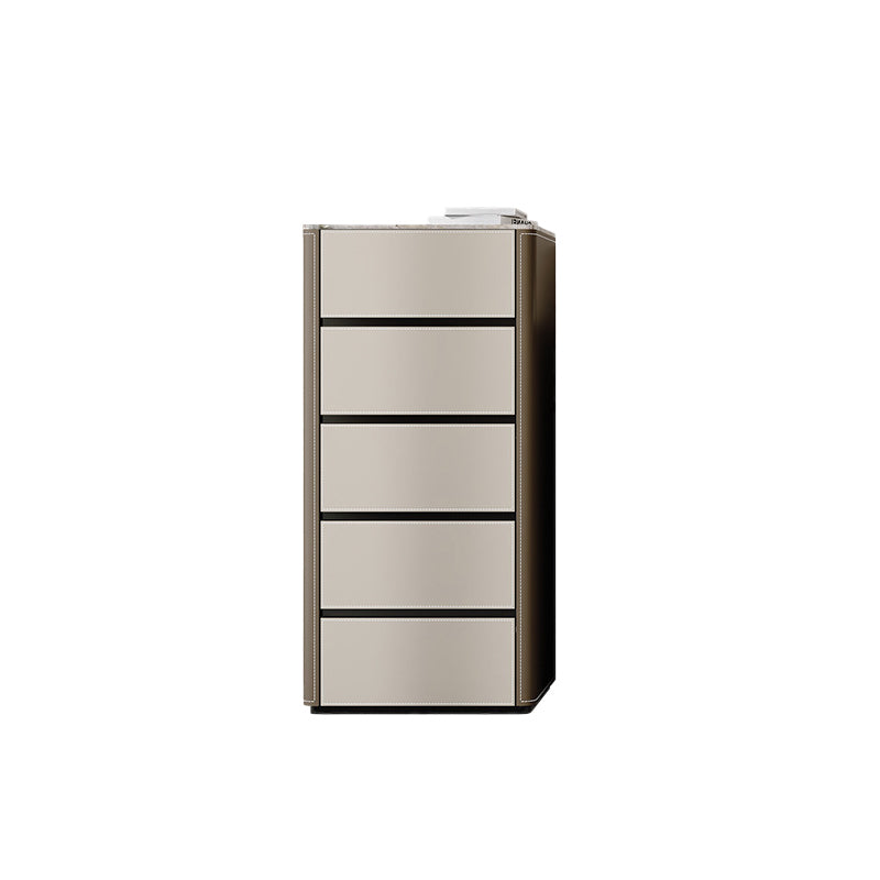 Contemporary Stone Storage Chest Bedroom Chest in White with Drawers