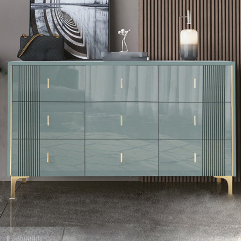 Glam Horizontal Stone Storage Chest Bedroom Chest with Metal Legs
