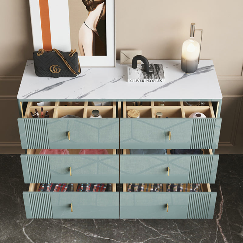 Glam Horizontal Stone Storage Chest Bedroom Chest with Metal Legs