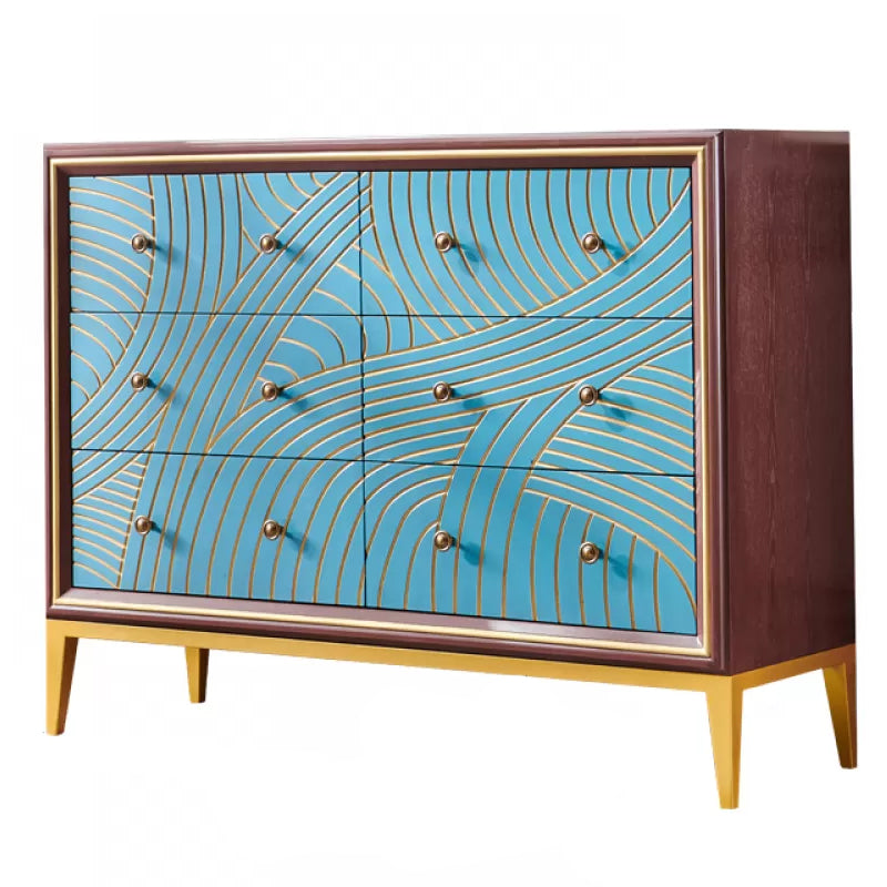 Manufactured Wood Storage Chest Glam Style Storage Chest Dresser