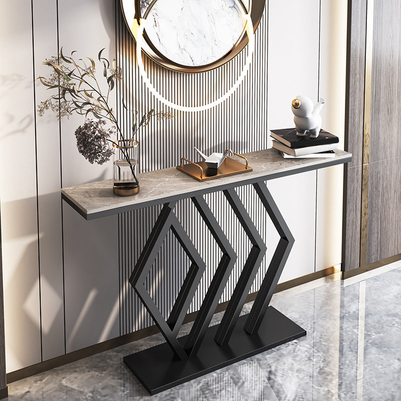 11.81" W Stone Console Table Modern Stain Resistant End Table