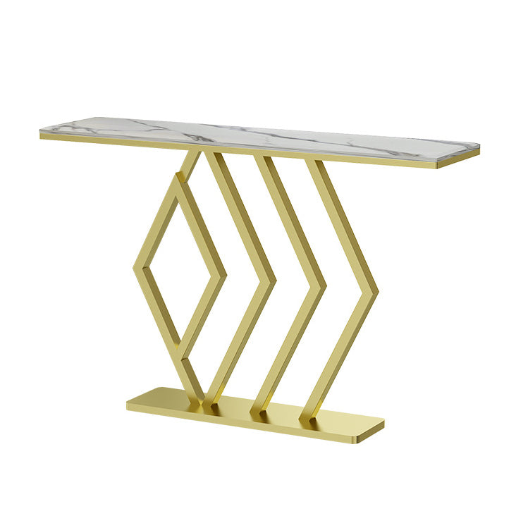 31.5-inch Tall Hall Console Table Glam Stone Accent Table with 1 Shelf