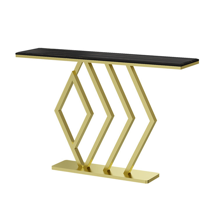31.5-inch Tall Hall Console Table Glam Stone Accent Table with 1 Shelf