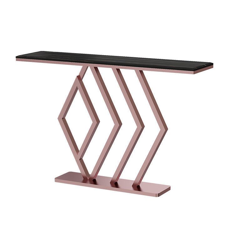 31.5-inch Tall Hall Console Table Glam Stone Accent Table with 1 Shelf