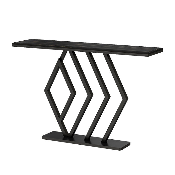 31.5-inch Tall Hall Console Table Glam Stone Accent Table with 1 Shelf