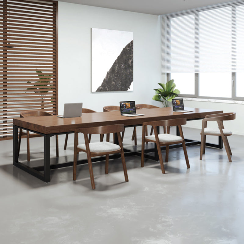Solid Wood Rectangular Writing Desk Modern 29.53" Tall Office Desk