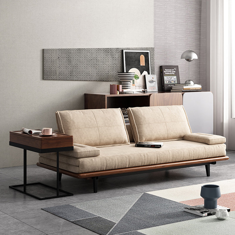 Modernistic Solid Wood with Storage Rectangular Tray Top Side Table
