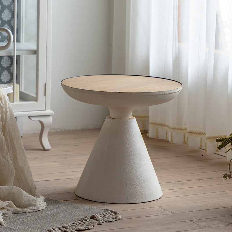 20" Wide French Country Side Table Metal Round Accent Side Table