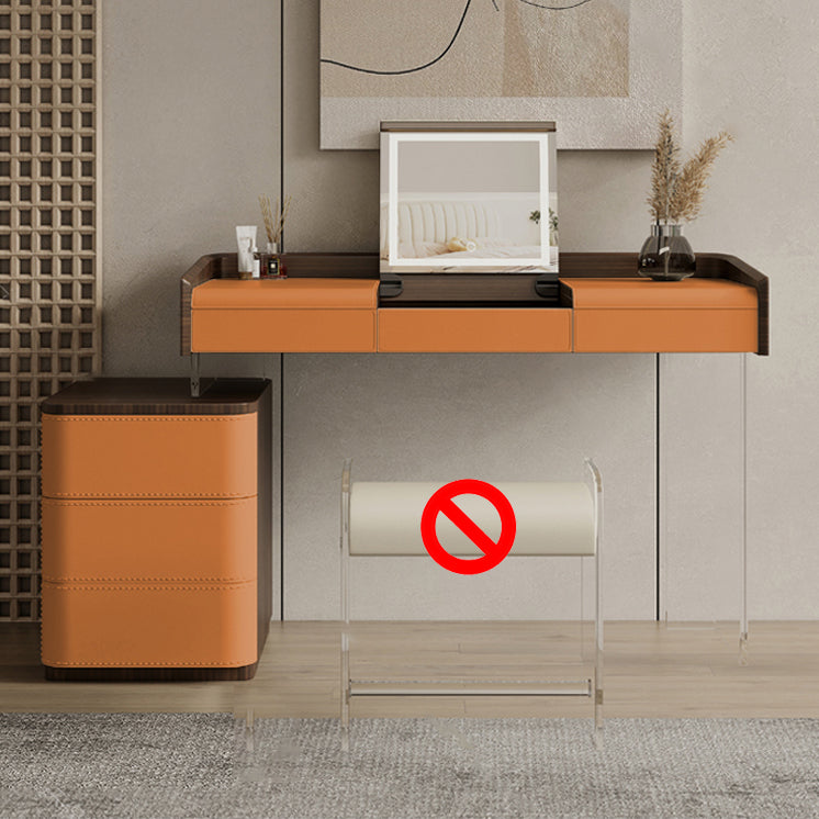 Flip-Top Make-up Vanity Wood Vanity Dressing Table with 5 Storage Drawers