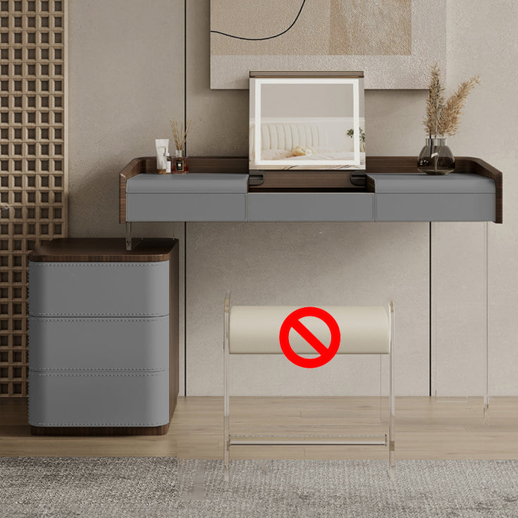 Flip-Top Make-up Vanity Wood Vanity Dressing Table with 5 Storage Drawers