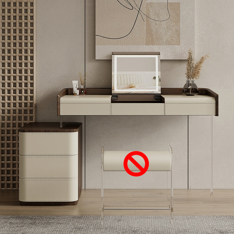Flip-Top Make-up Vanity Wood Vanity Dressing Table with 5 Storage Drawers