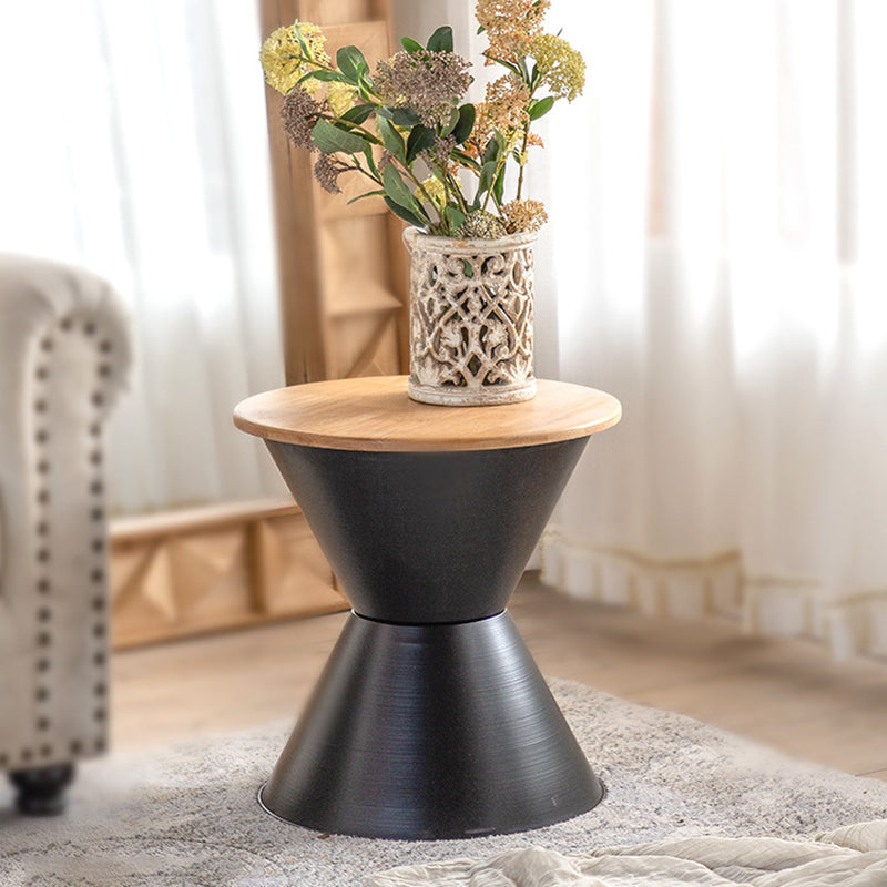 17" Wide French Country Side Table Metal Round Accent Side Table