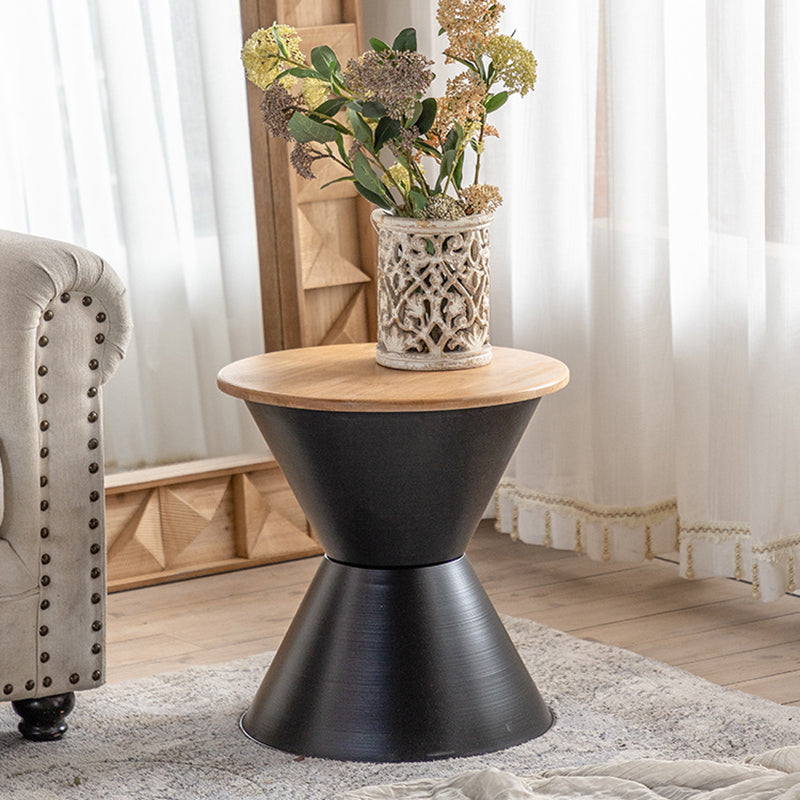 17" Wide French Country Side Table Metal Round Accent Side Table
