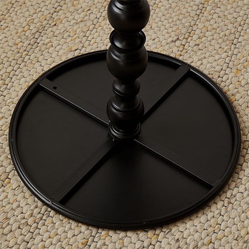 French Country Side Table Pedestal Metal Round Accent Side Table