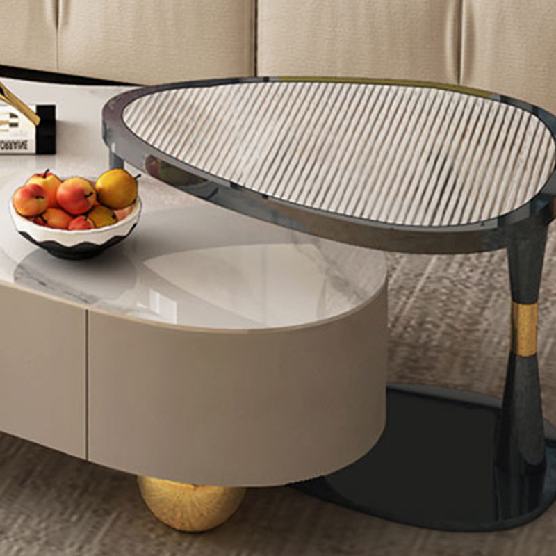 Contemporary  Coffee Table Slate Free Form Coffee Cocktail Table