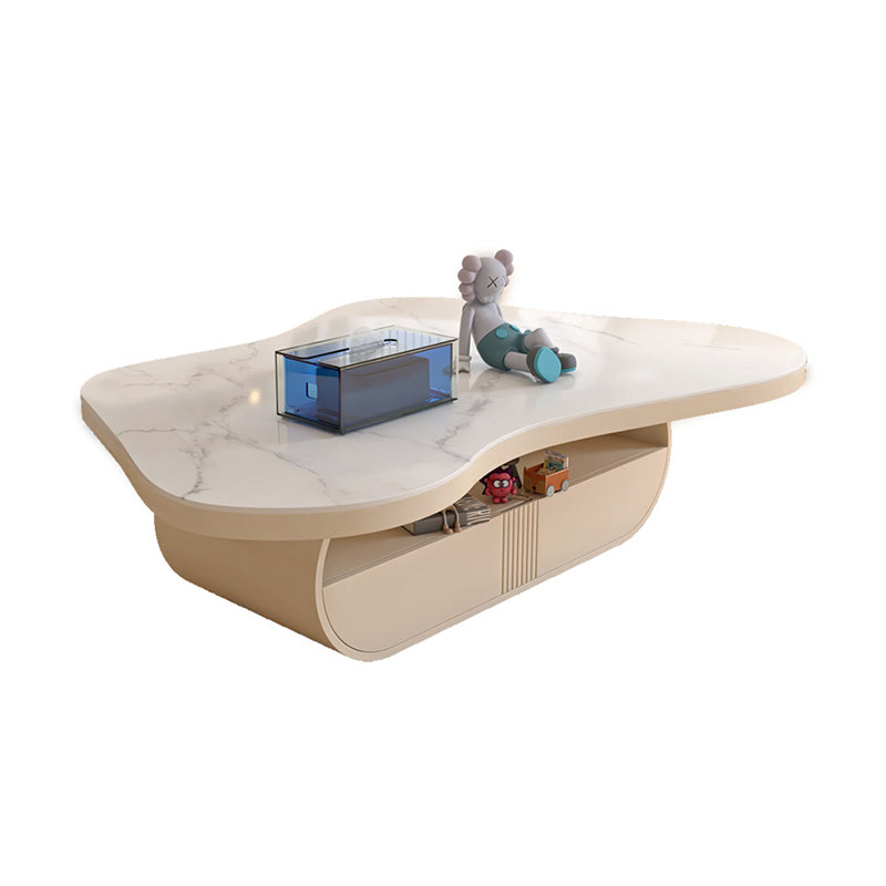Modern Pedestal Coffee Table Slate Free Form Coffee Cocktail Table