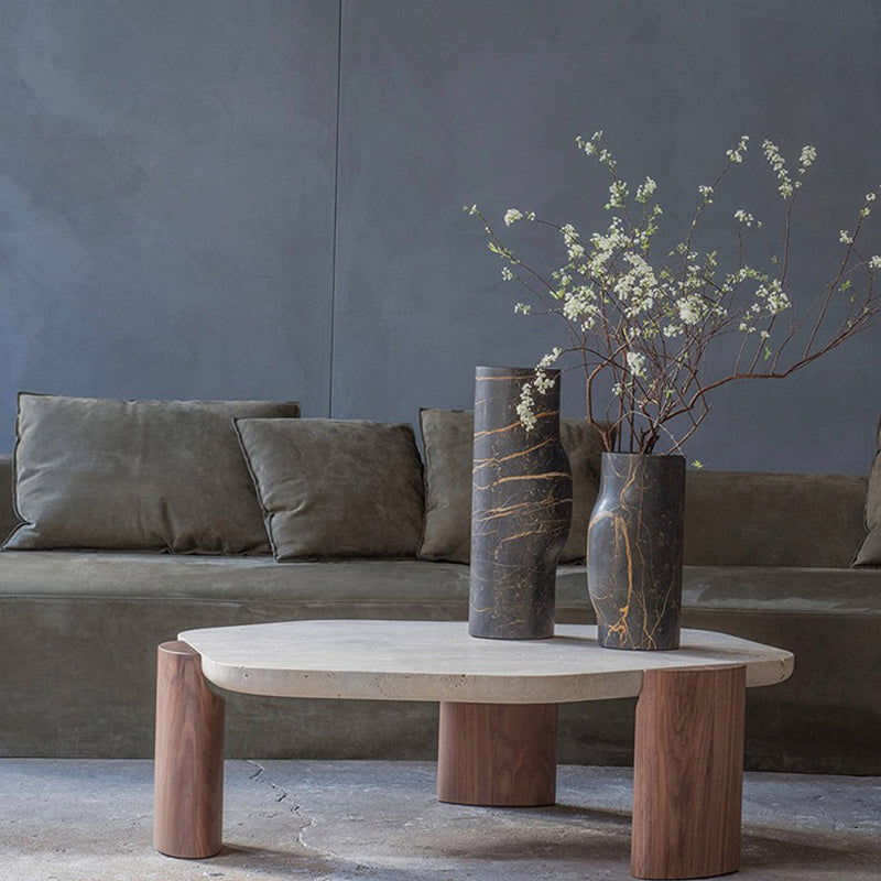 Contemporary Geometric Cocktail Table Single Slate Coffee Cocktail Table