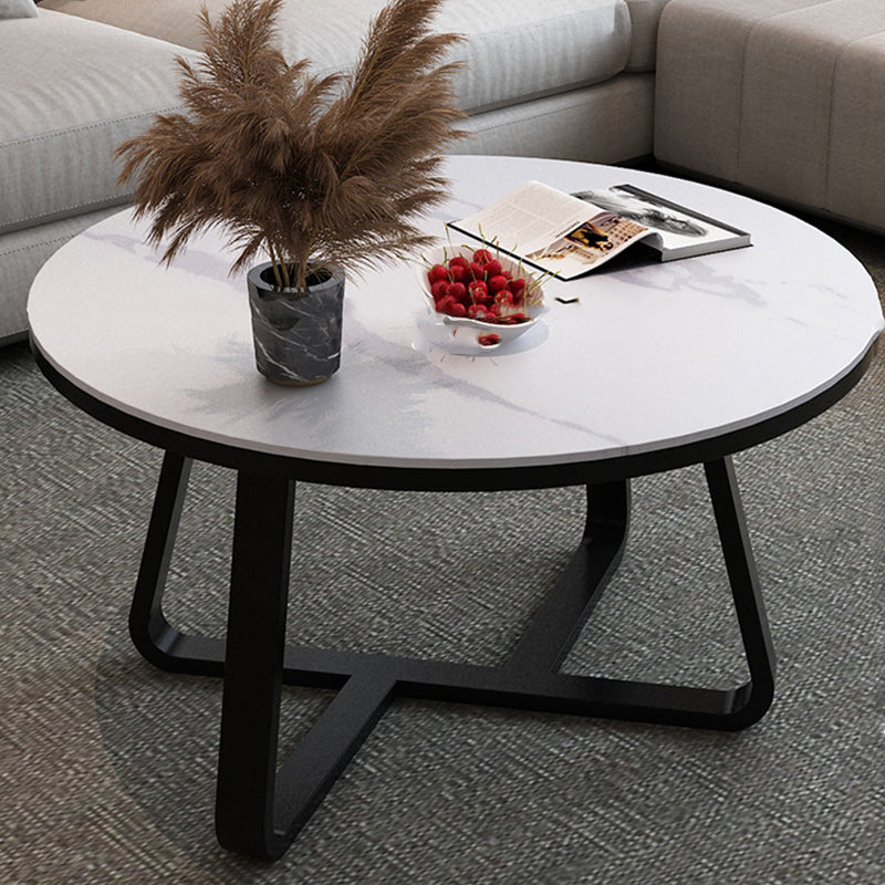 Glam Oval Stone Cocktail Table Standard Single Coffee Cocktail Table