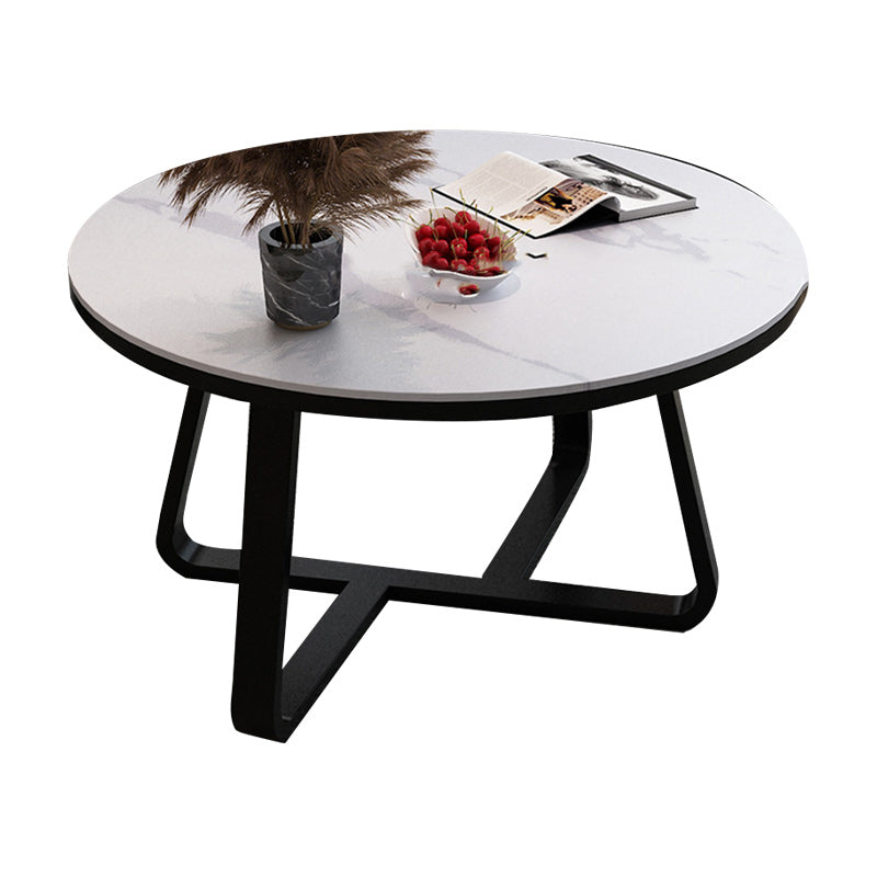 Glam Oval Stone Cocktail Table Standard Single Coffee Cocktail Table