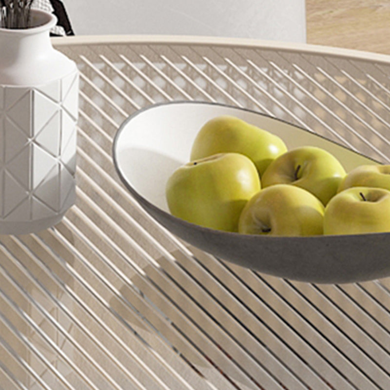 Tropical Round Frame Cocktail Table Glass Top Coffee Table Set