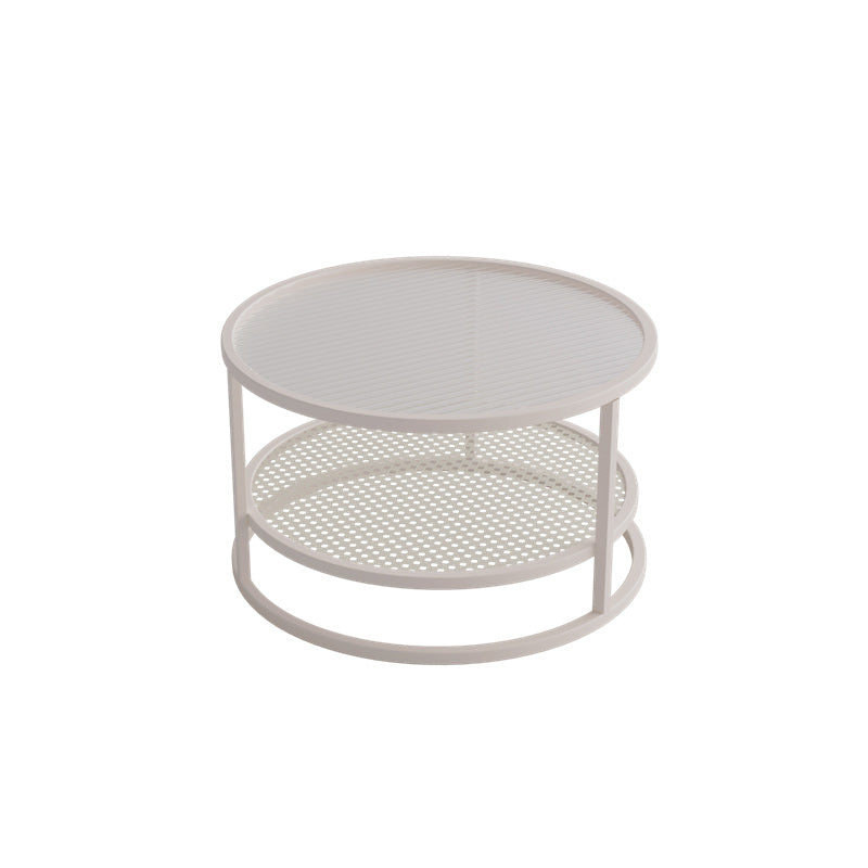 Tropical Round Frame Cocktail Table Glass Top Coffee Cocktail Table