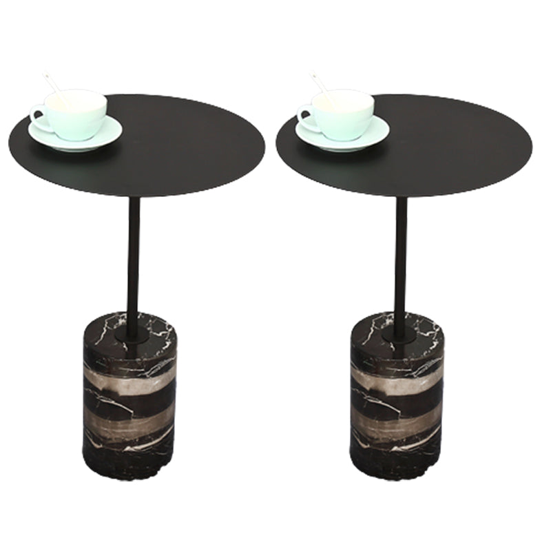 23.62 inch Tall Pedestal Side Table Metal and Marble Side End Table