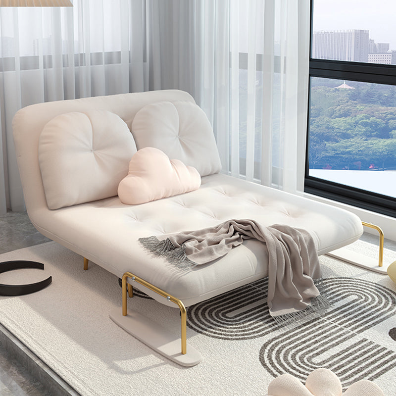 Tufted Upholstered Futon Chair with Mattress Glam Convertible Sofa