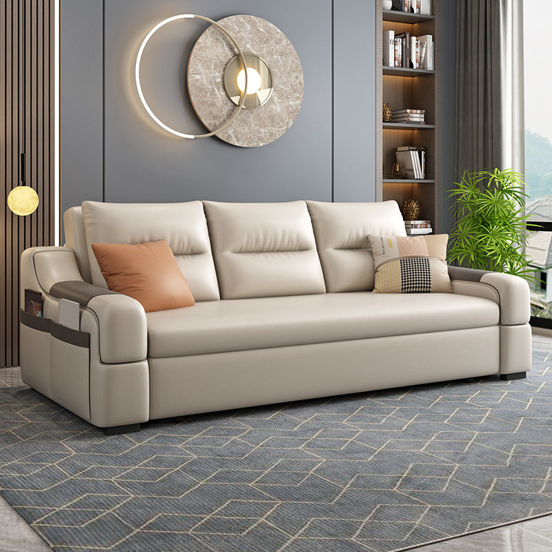 Bonded Leather Sofa Futon Contemporary Futon Sleeper Sofa with Storage