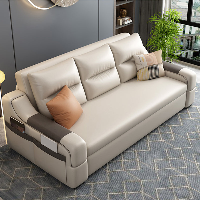 Bonded Leather Sofa Futon Contemporary Futon Sleeper Sofa with Storage