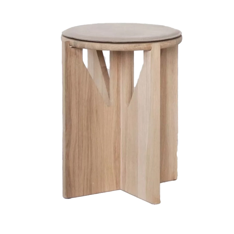 Solid Wood Coffee Table Contemporary Round Coffee or End Table in Black and Natural