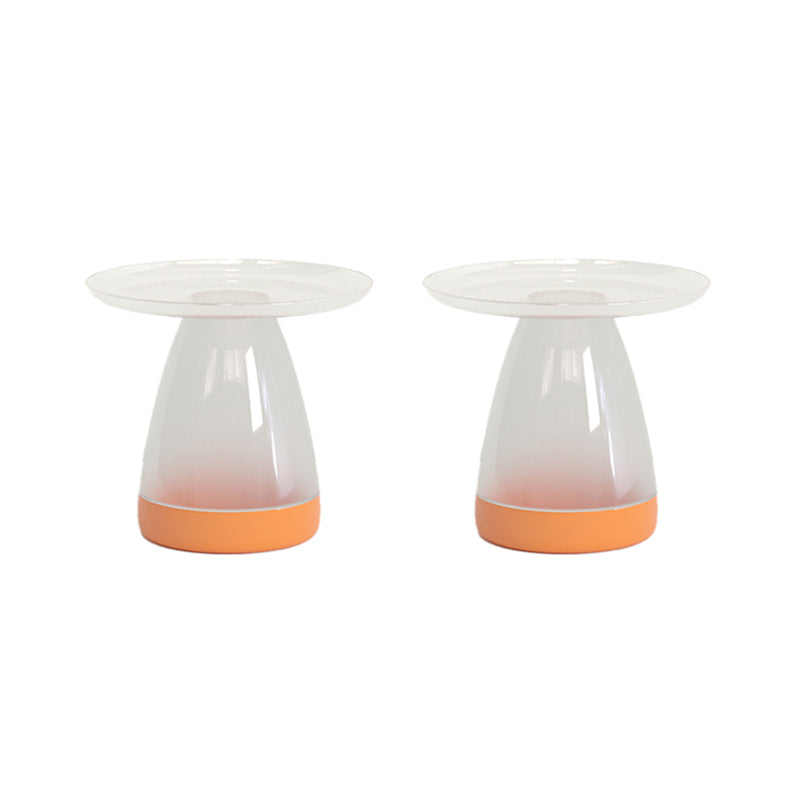 Pedestal End Table Plastic Round Side Sofa Side Accent Table with Tray Top