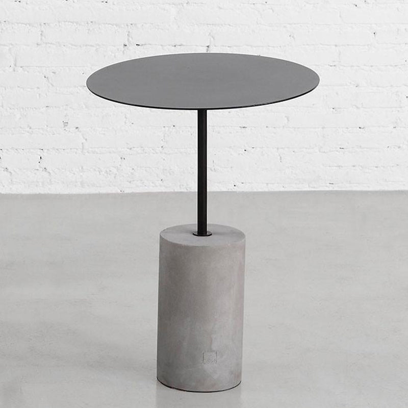 Contemporary Round End Table 23.62" Tall Pedestal Side End Snack Table