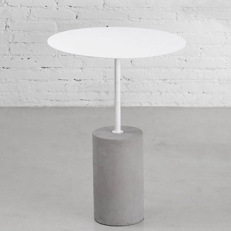 Contemporary Round End Table 23.62" Tall Pedestal Side End Snack Table