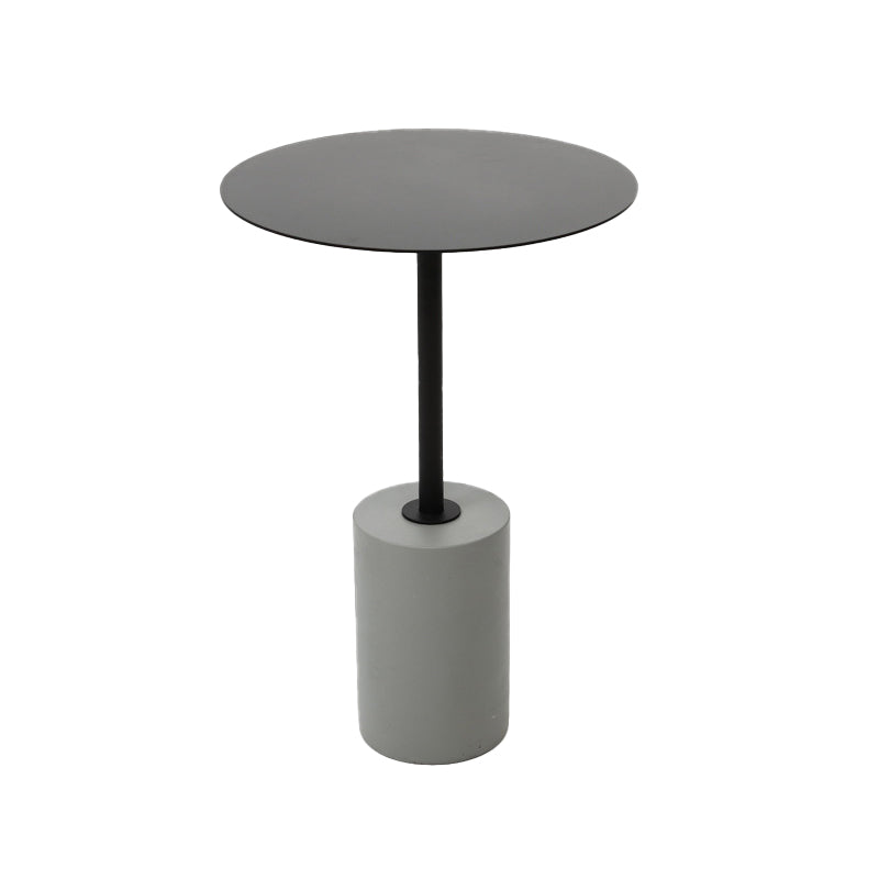 Contemporary Round End Table 23.62" Tall Pedestal Side End Snack Table
