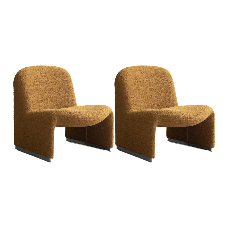 Mid-century Modern Side Chair Armless Fixed Back Accent Armchair for Bedroom
