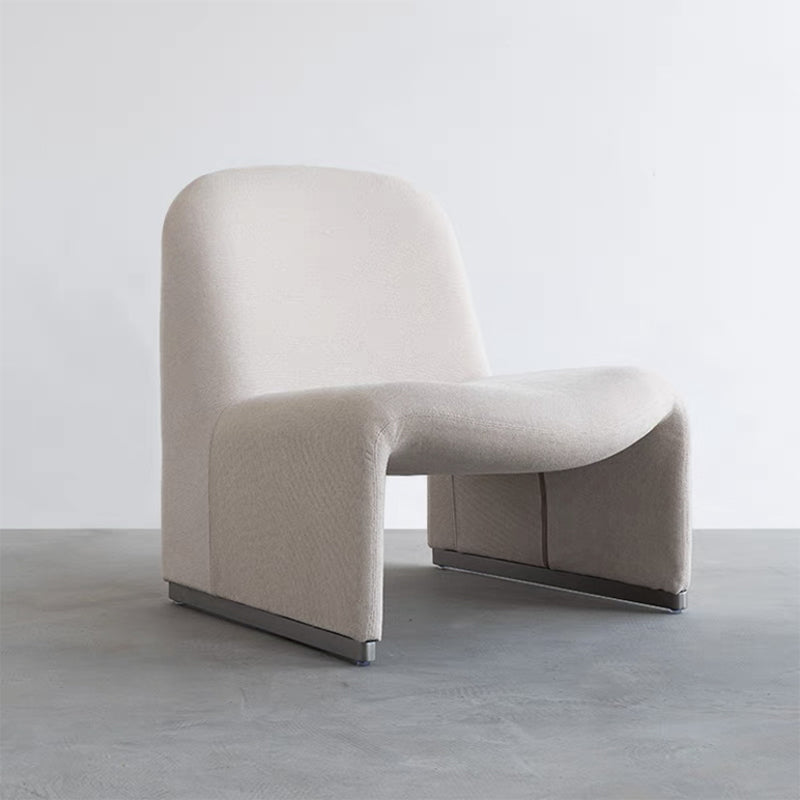 Mid-century Modern Side Chair Armless Fixed Back Accent Armchair for Bedroom