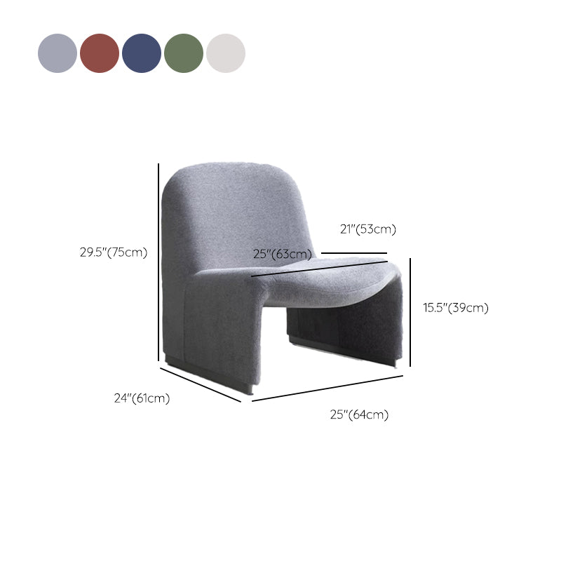 Mid-century Modern Side Chair Armless Fixed Back Accent Armchair for Bedroom