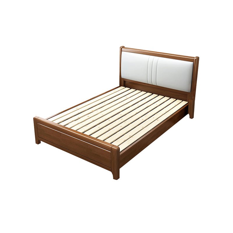 Solid Wood Footboard Bed Beveled Headboard Bed with Custom Legs