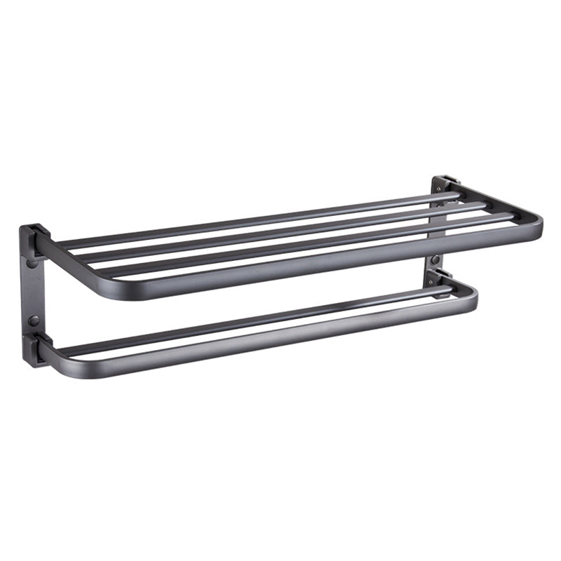 Modern Bathroom Accessory Set Matte Black/Gray Bath Shelf/Towel Bar & Paper Holder