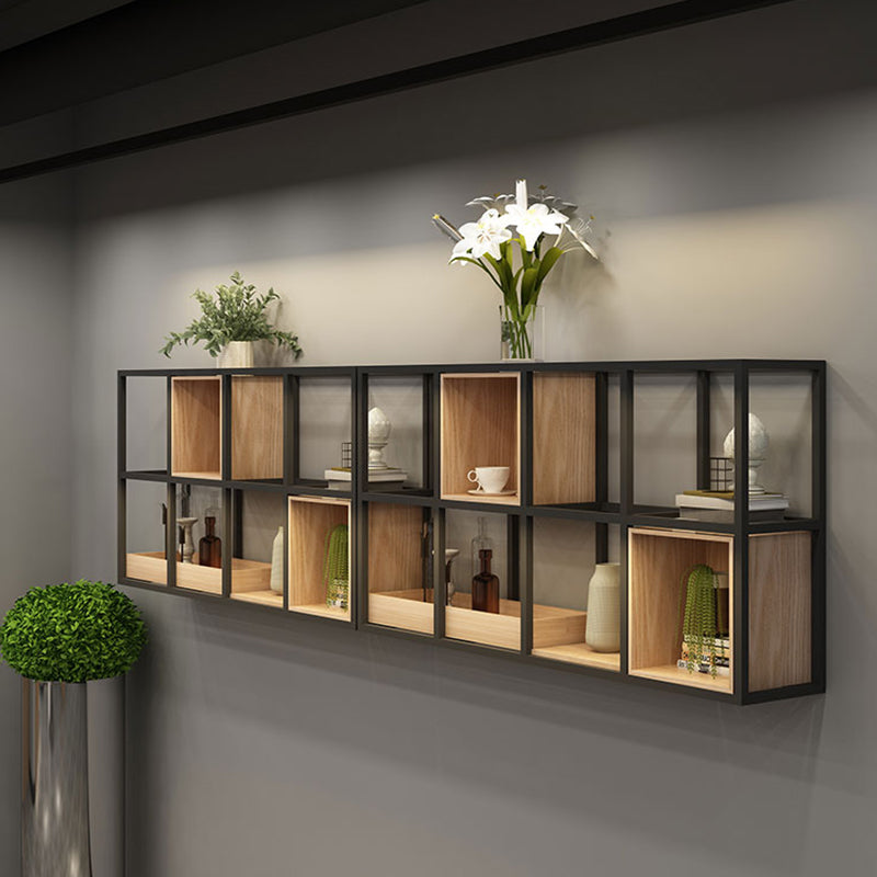 Wooden Wall Mounted Bookshelf Floating Industrial Bookcase with Shelves